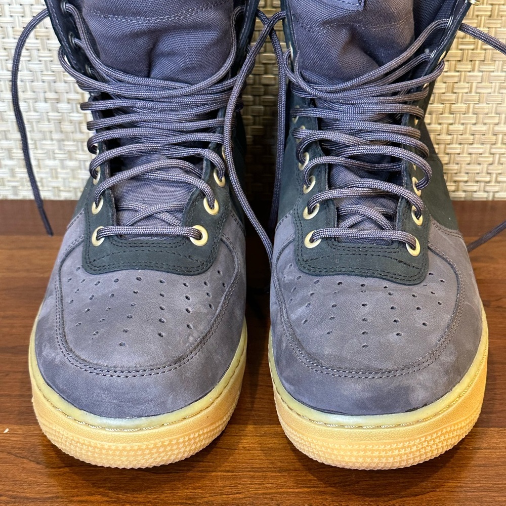 🌟2xHP🌟Nike SF Air Force 1 Gray/Black Premium Sherpa Hi-Top Sneaker Boots 10.5 - Picture 3 of 15